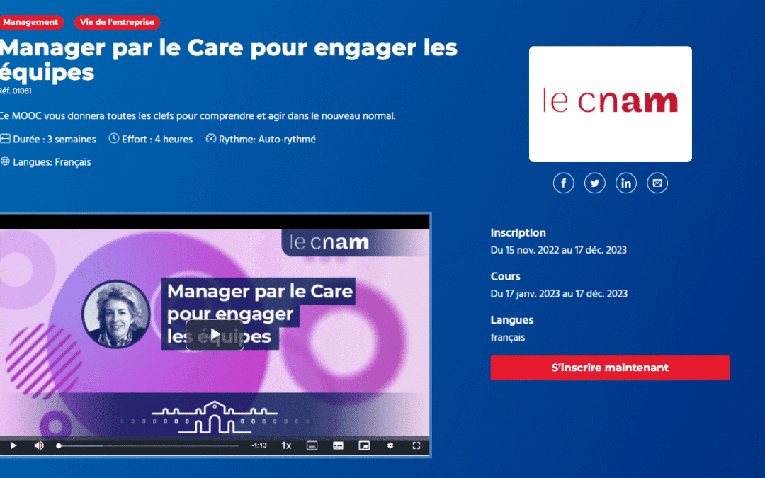 MOOC – CARE management pour soi et ses équipes [CNAM]