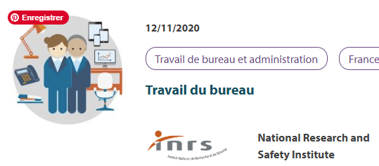Outil d&rsquo;évaluation des risques professionnels – Travail de bureau [OIRA / INRS]